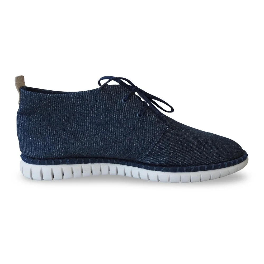 Clarks Denim Chukka Boots Mens 10.5M Indigo Ankle Lace Up Casual Shoes 21621